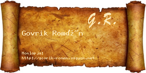 Govrik Román névjegykártya
